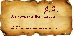 Jankovszky Henrietta névjegykártya